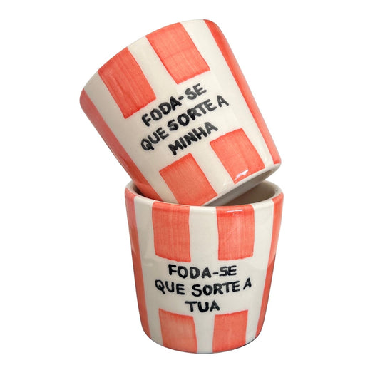 Kit dia dos namorados copos de café - Foda-se que sorte